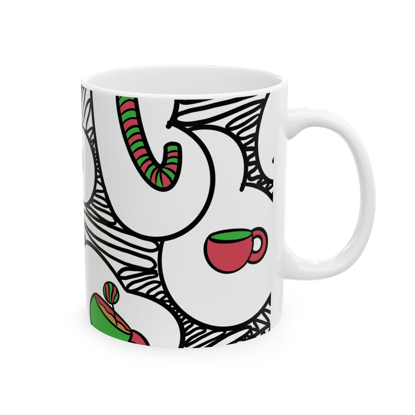 Coffee Cup Pattern Mug | Colorful Coffee Cups Ceramic Mug