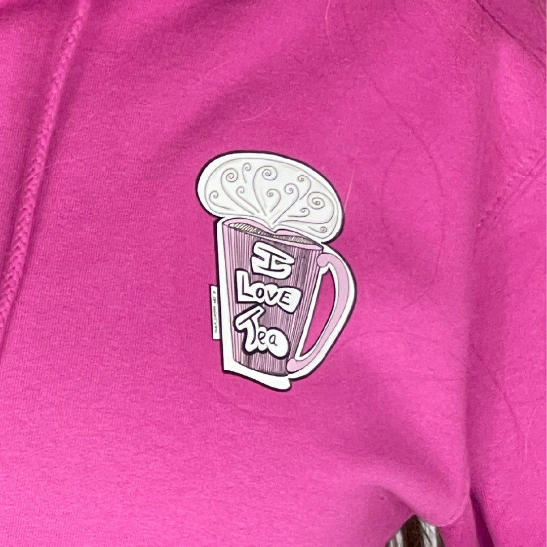 I love tea mug hot pink Hoody