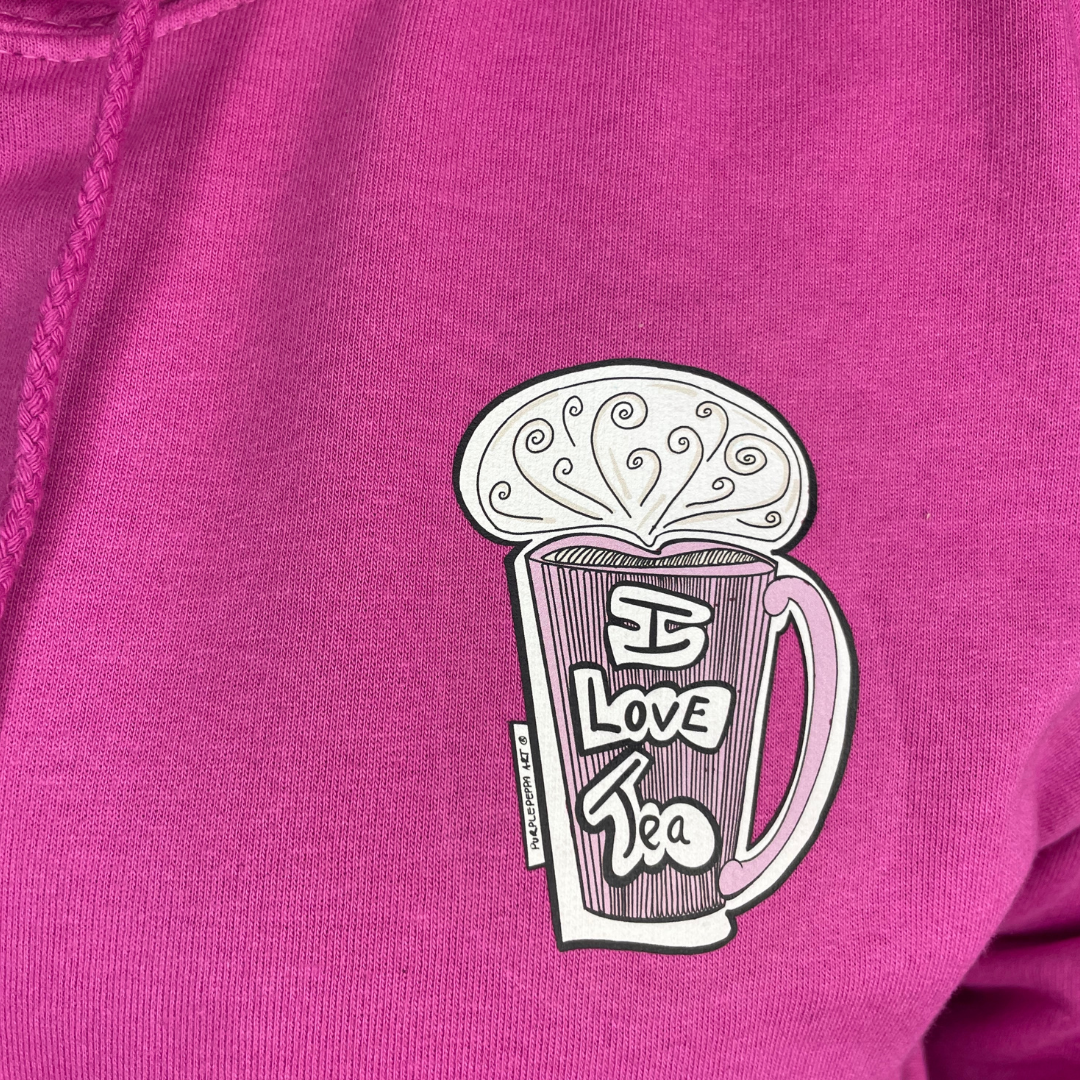 I love tea mug hot pink Hoody