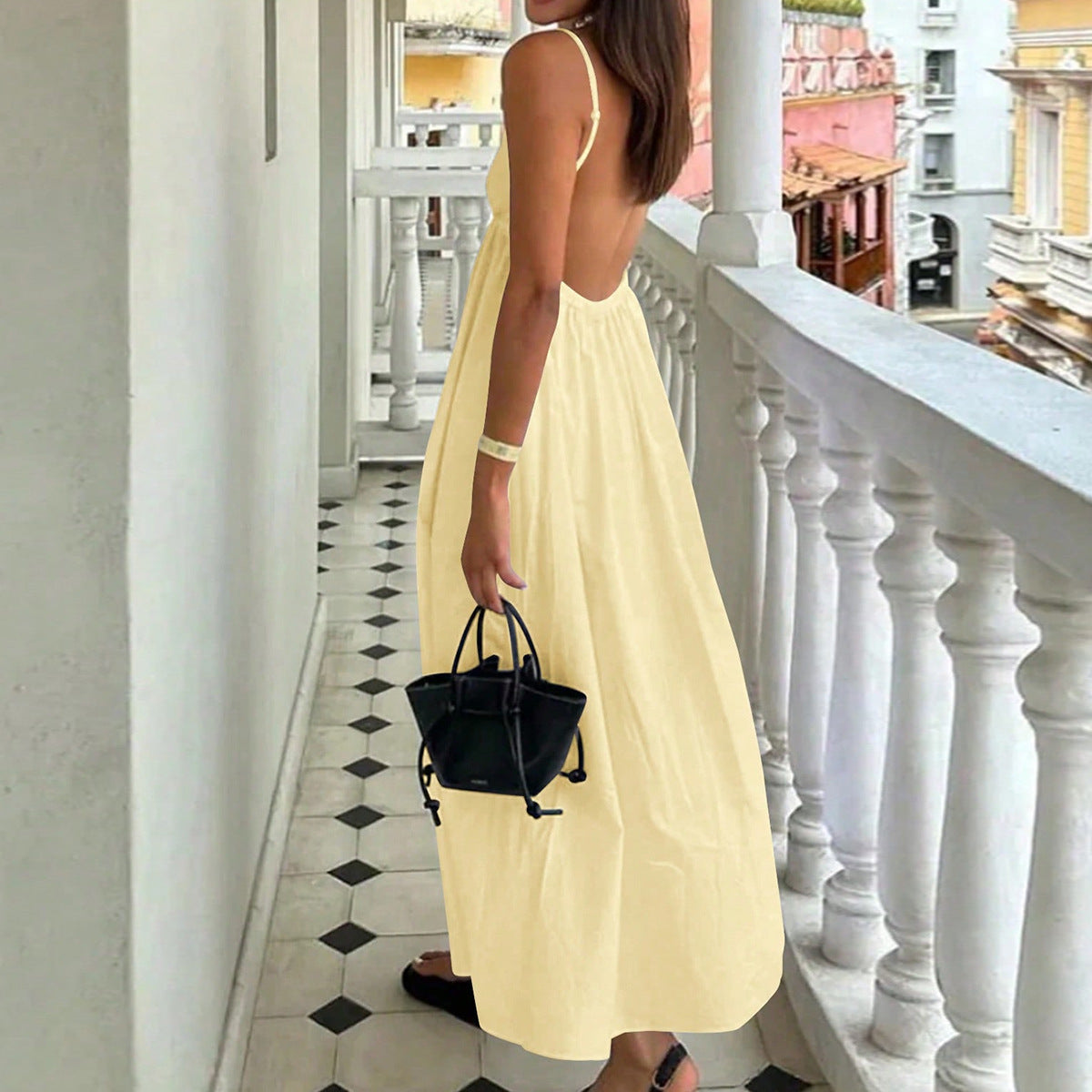 Backless Spaghetti Strap Maxi Dress