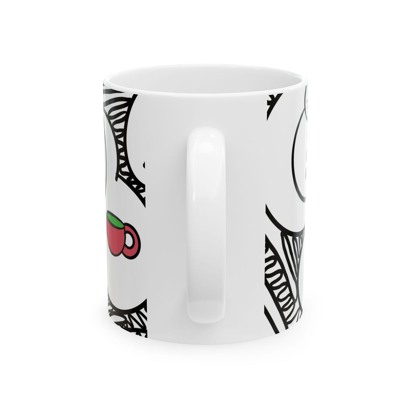 Coffee Cup Pattern Mug | Colorful Coffee Cups Ceramic Mug