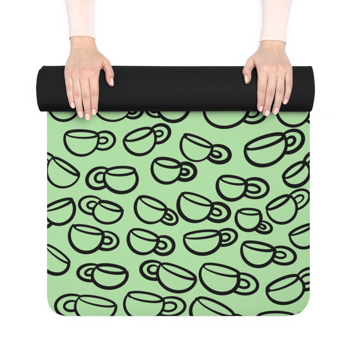 Morning Coffee Then Yoga Rubber Yoga Mat — Non-Slip Exercise Mat for Yogis