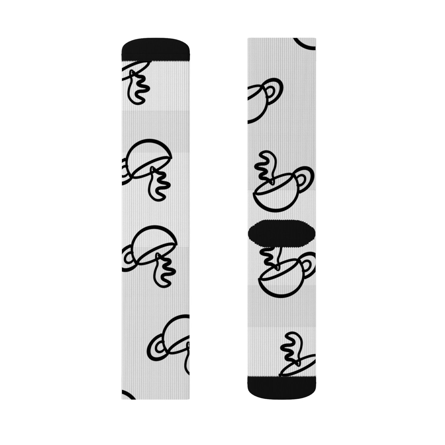 Coffee Cups Pattern Socks | Sublimation Crew Socks