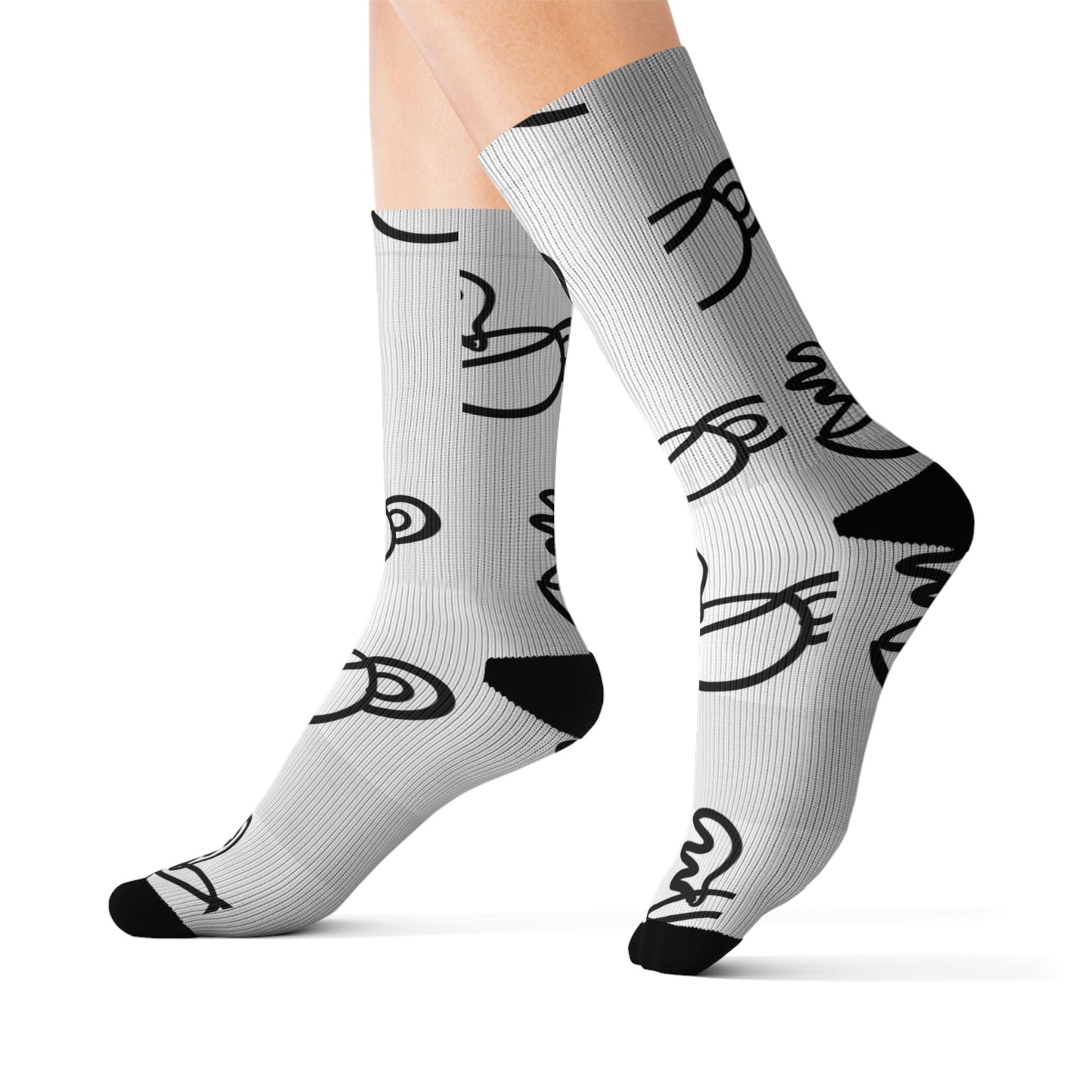 Coffee Cups Pattern Socks | Sublimation Crew Socks