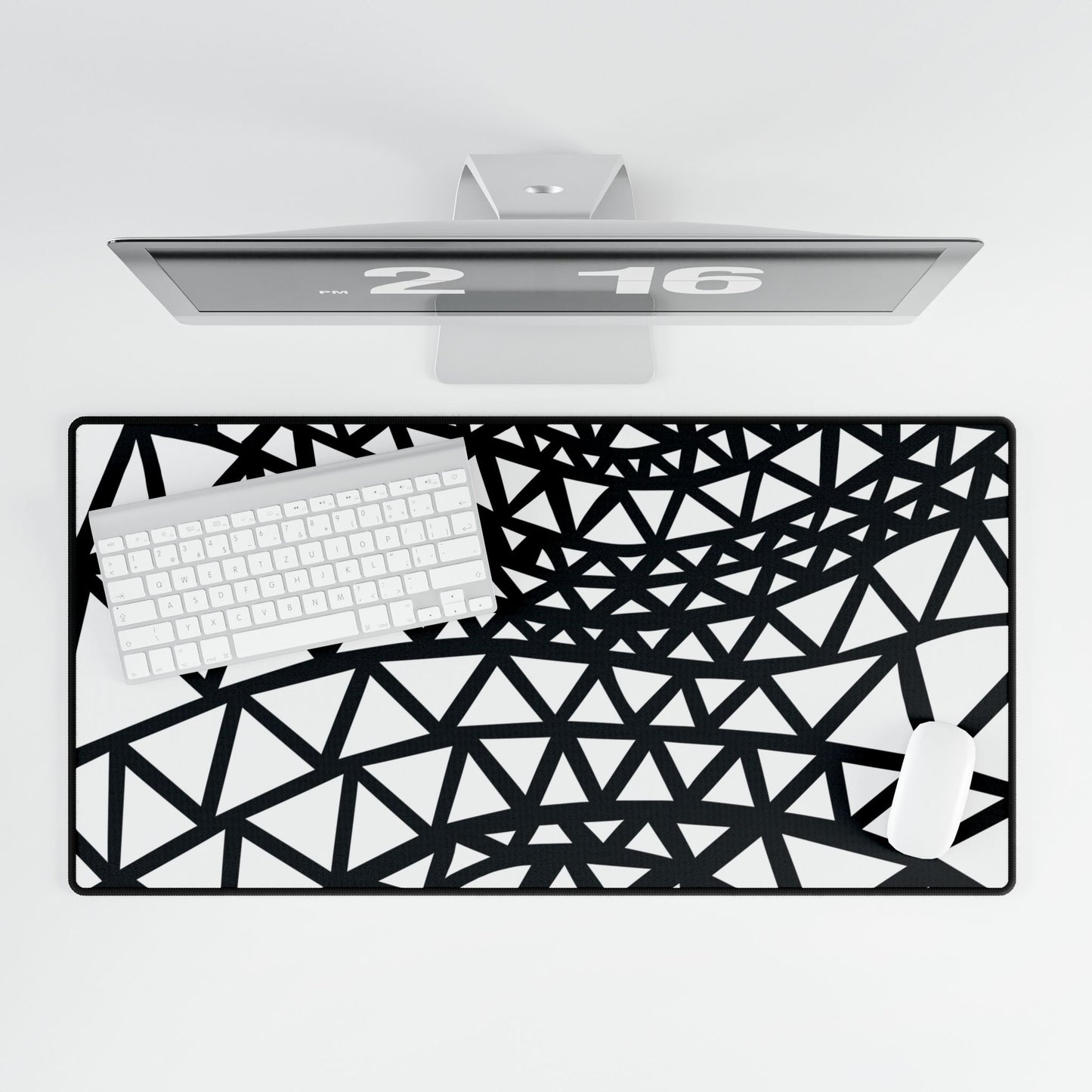 TinasTea and Coffee Geometric Black Web Pattern Desk Mat | Large Mousepad