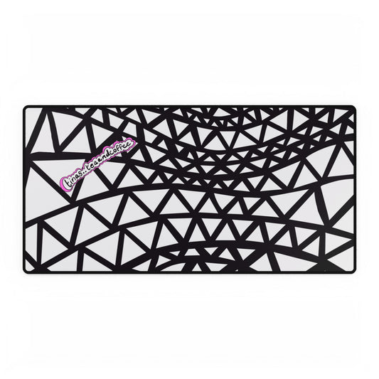 TinasTea and Coffee Geometric Black Web Pattern Desk Mat | Large Mousepad