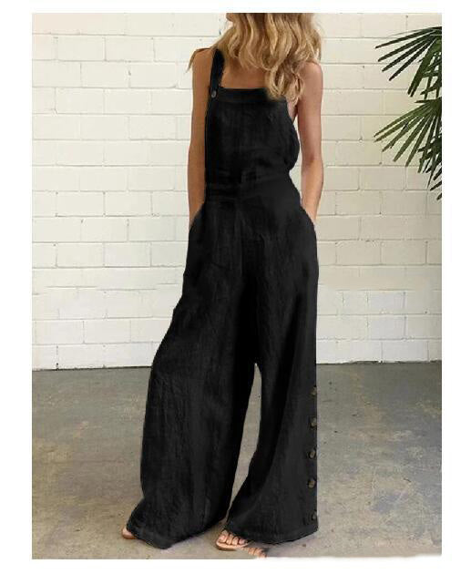 Retro wide Leg Pocket  jumpsuit