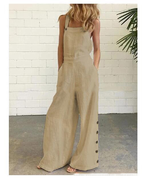 Retro wide Leg Pocket  jumpsuit