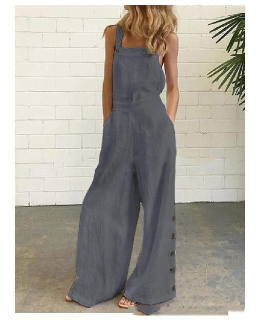 Retro wide Leg Pocket  jumpsuit