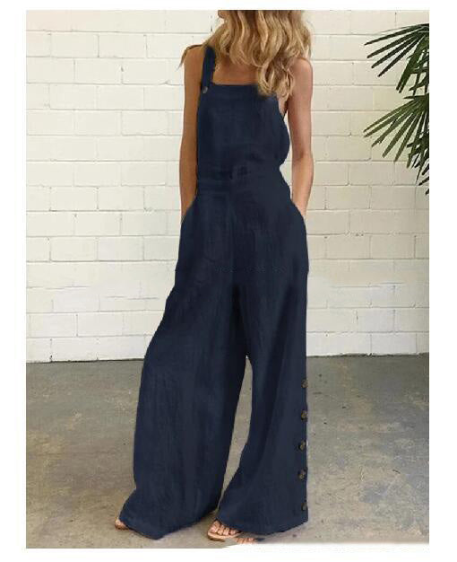 Retro wide Leg Pocket  jumpsuit