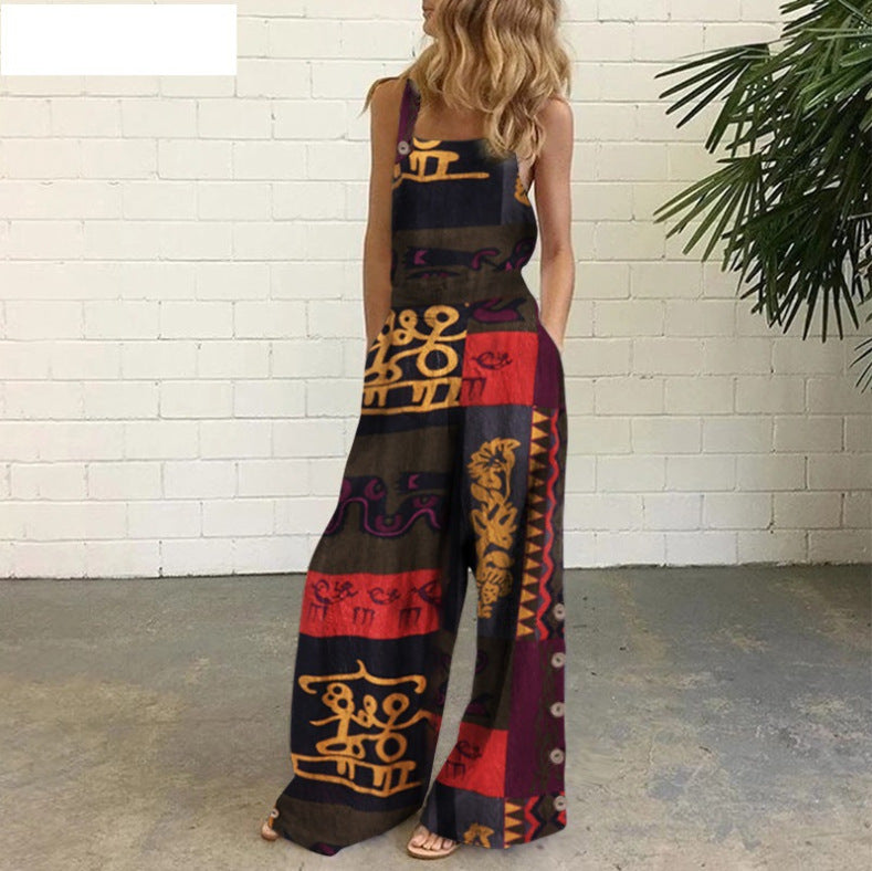 Retro wide Leg Pocket  jumpsuit