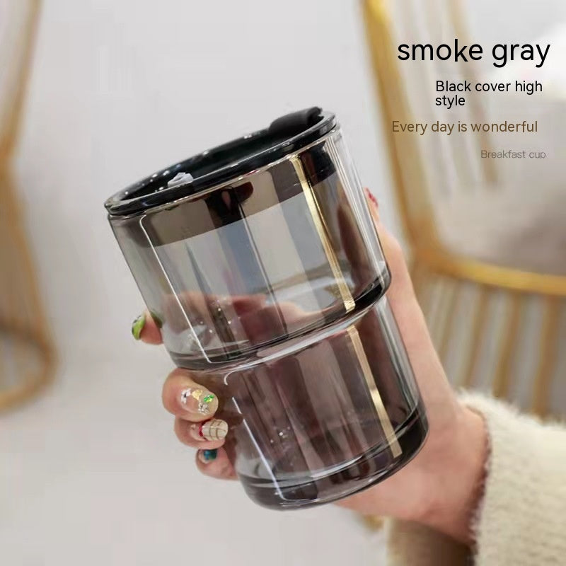 Tinted Glass Tumbler with Lid & Straw