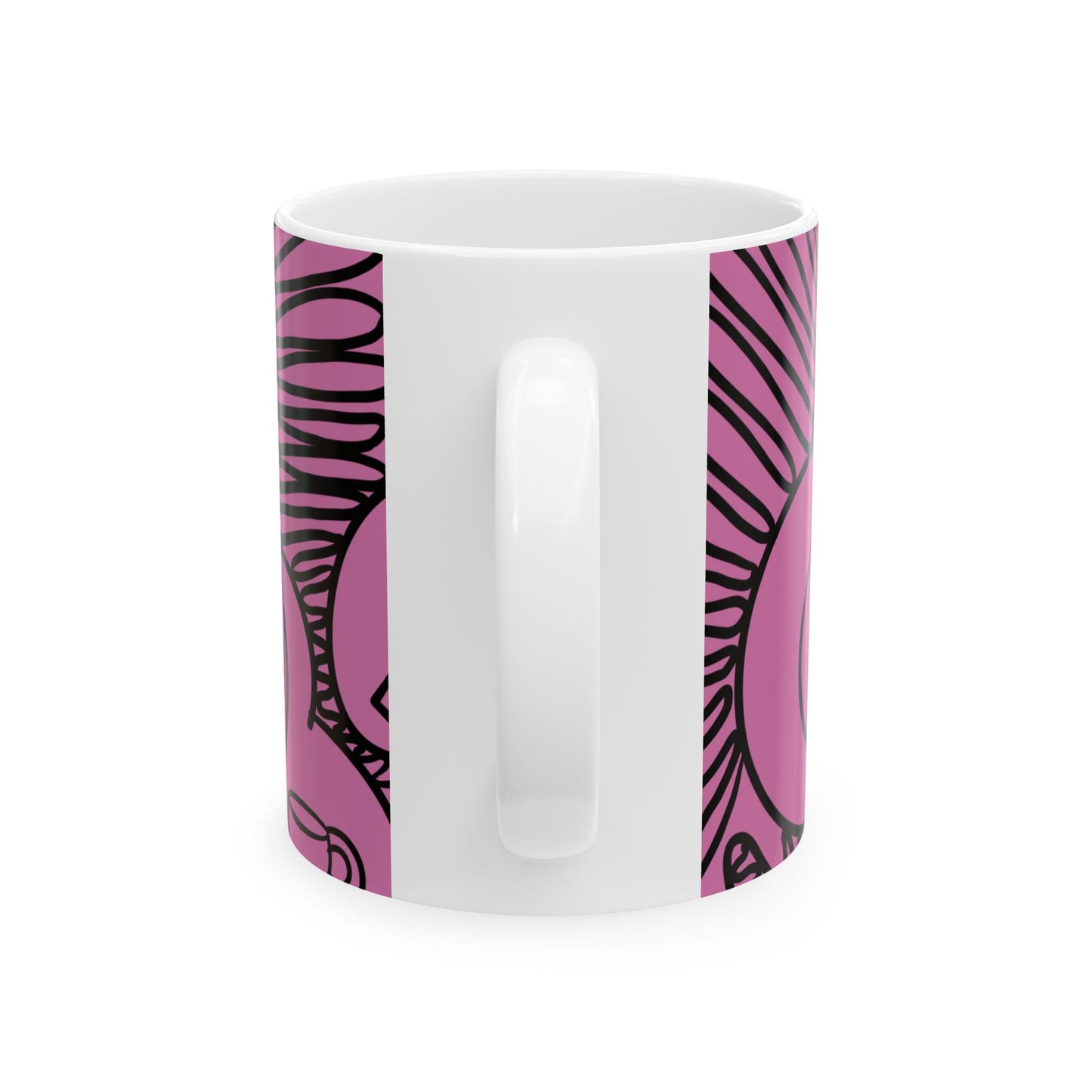 Coffee Festive Mug | Pink Festive Coffee Pattern Ceramic Mug