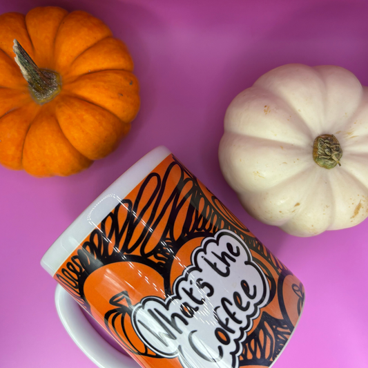 Whats the coffee Pumpkin mug Orange