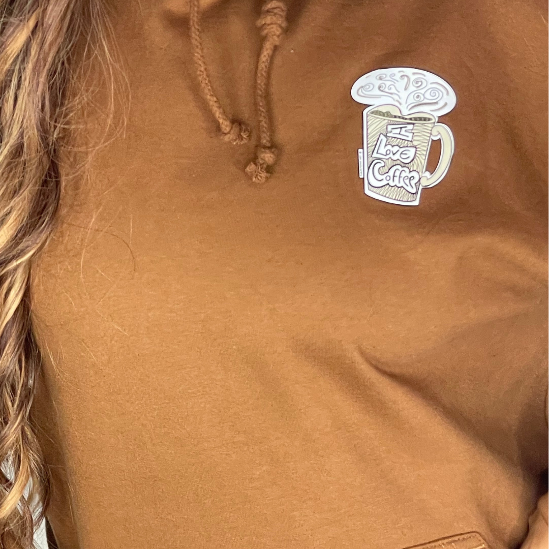 I Llove Coffee Mug  Brown  hoody