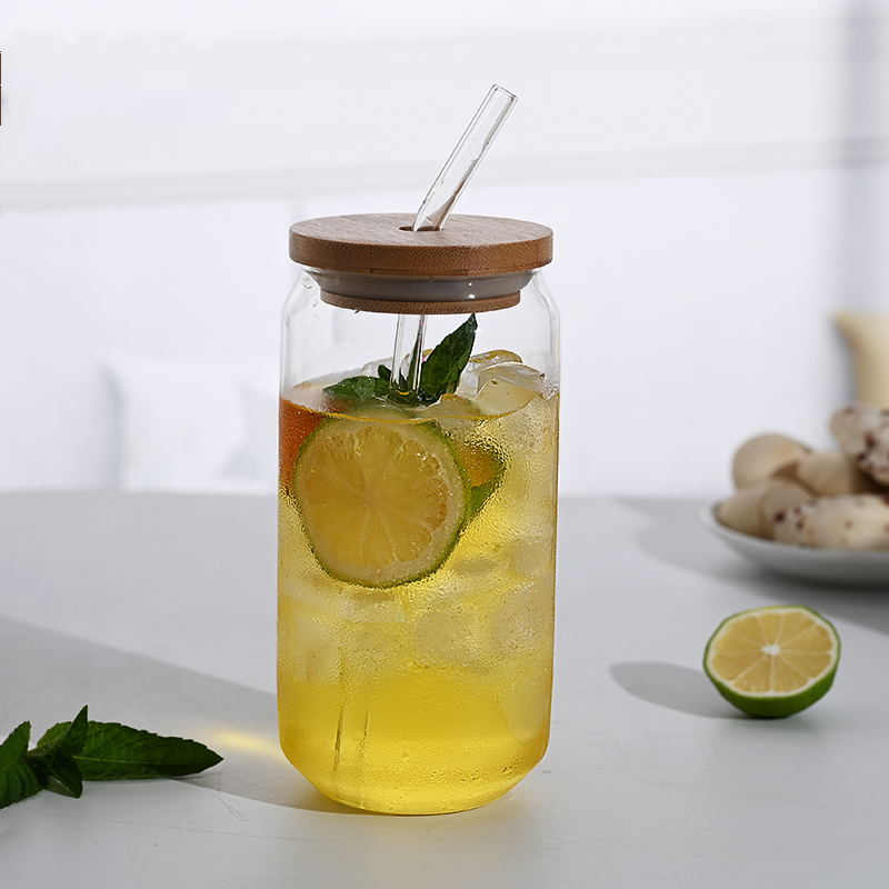 Glass Tumbler with Bamboo Lid & Straw