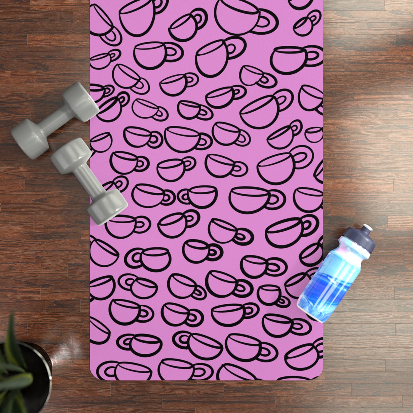 Morning Coffee Then Yoga Rubber Yoga Mat