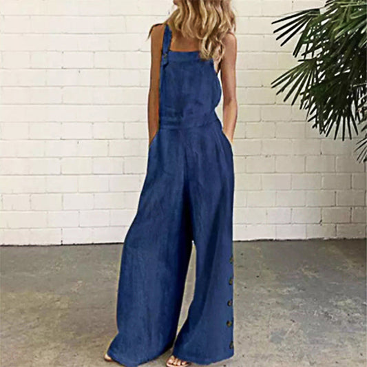 Retro wide Leg Pocket  jumpsuit