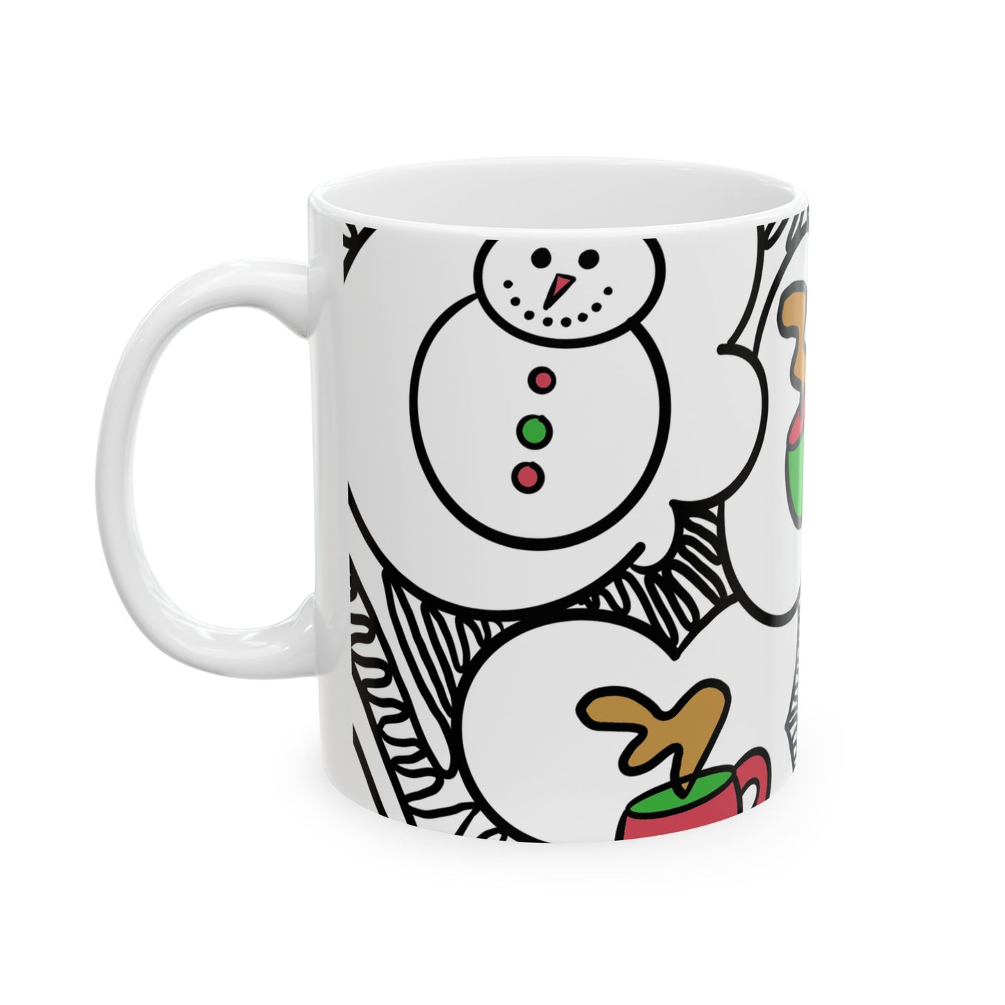 Coffee Cup Pattern Mug | Colorful Coffee Cups Ceramic Mug