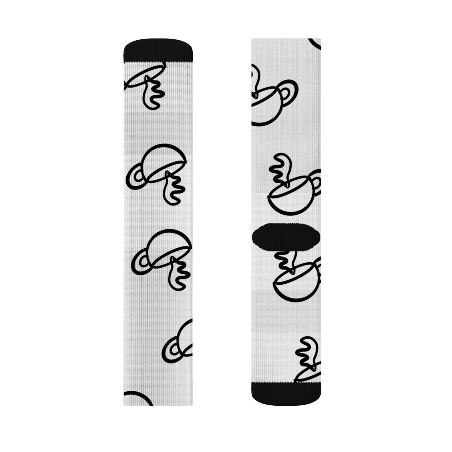 Coffee Cups Pattern Socks | Sublimation Crew Socks