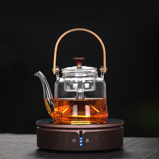 Japanese Style Glass Teapot with Bamboo Handle