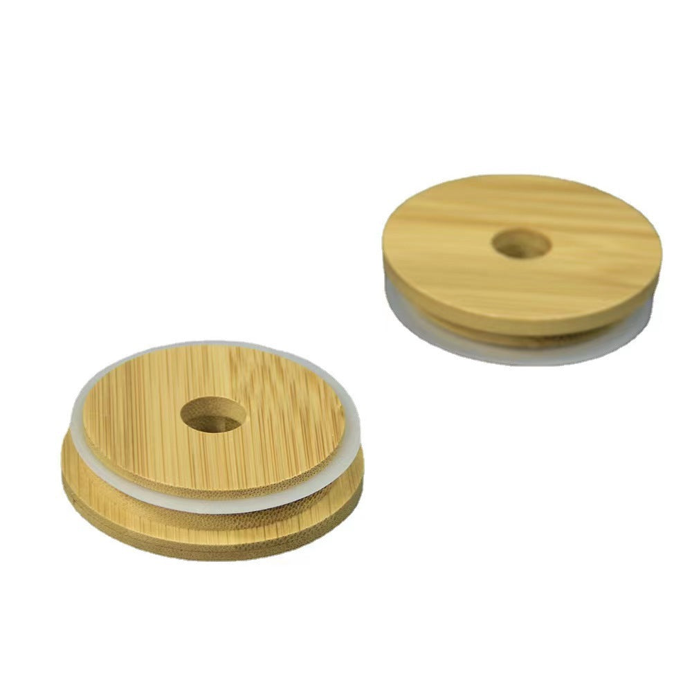 Glass Tumbler with Bamboo Lid & Straw