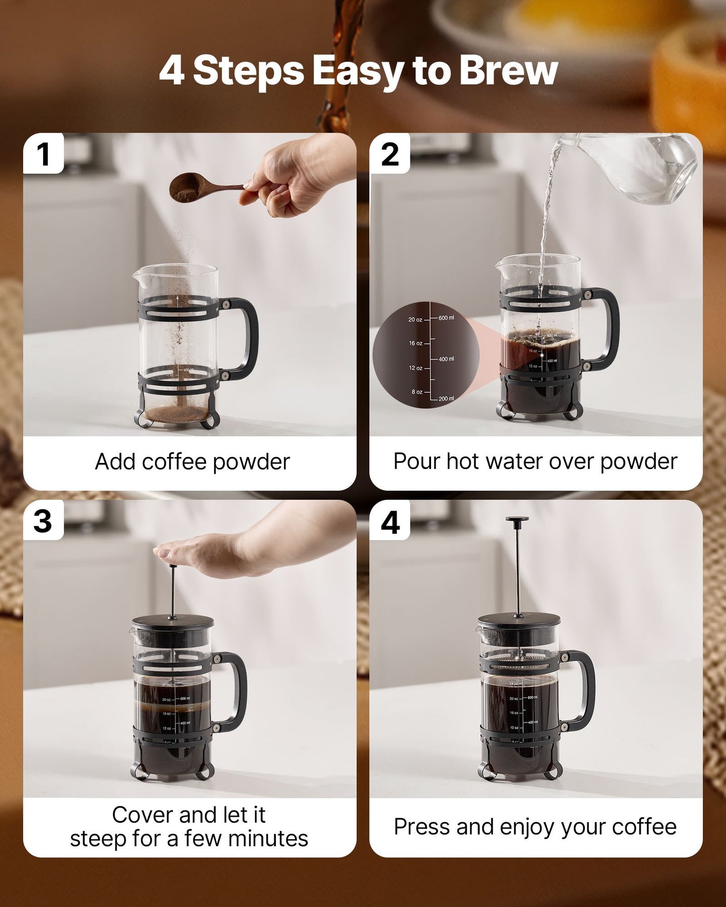 Glass French Press Coffee Maker
