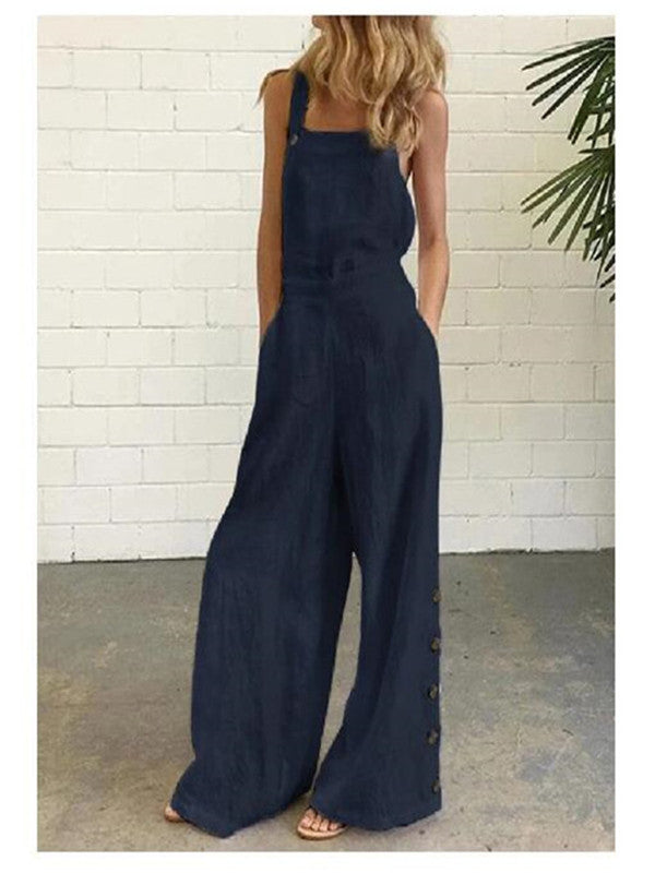 Retro wide Leg Pocket  jumpsuit