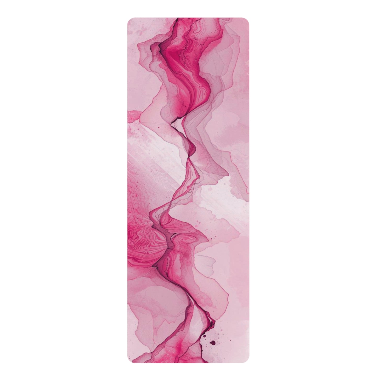 Pink Marble Rubber Yoga Mat — Non-Slip Exercise Mat