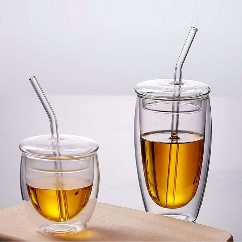 Pretty Double Wall Glass Cup