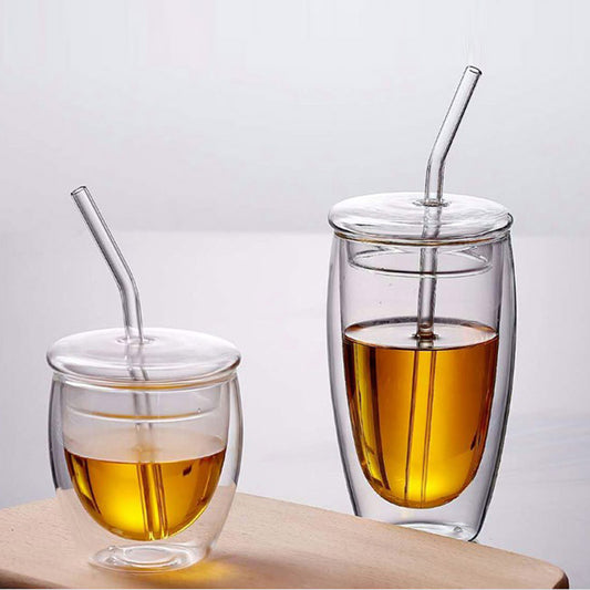 Pretty Double Wall Glass Cup