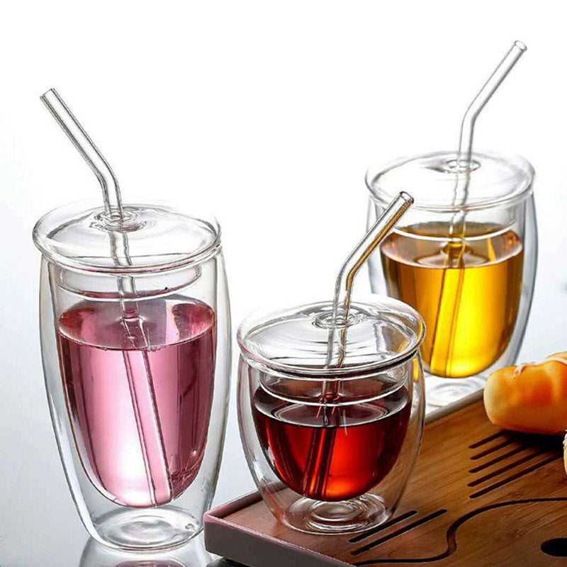 Pretty Double Wall Glass Cup